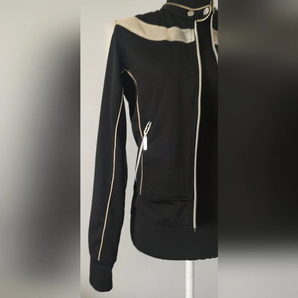 Jacket Women  Mecca  Femme  Vintage Black Zipper Front Size Large  Graphics